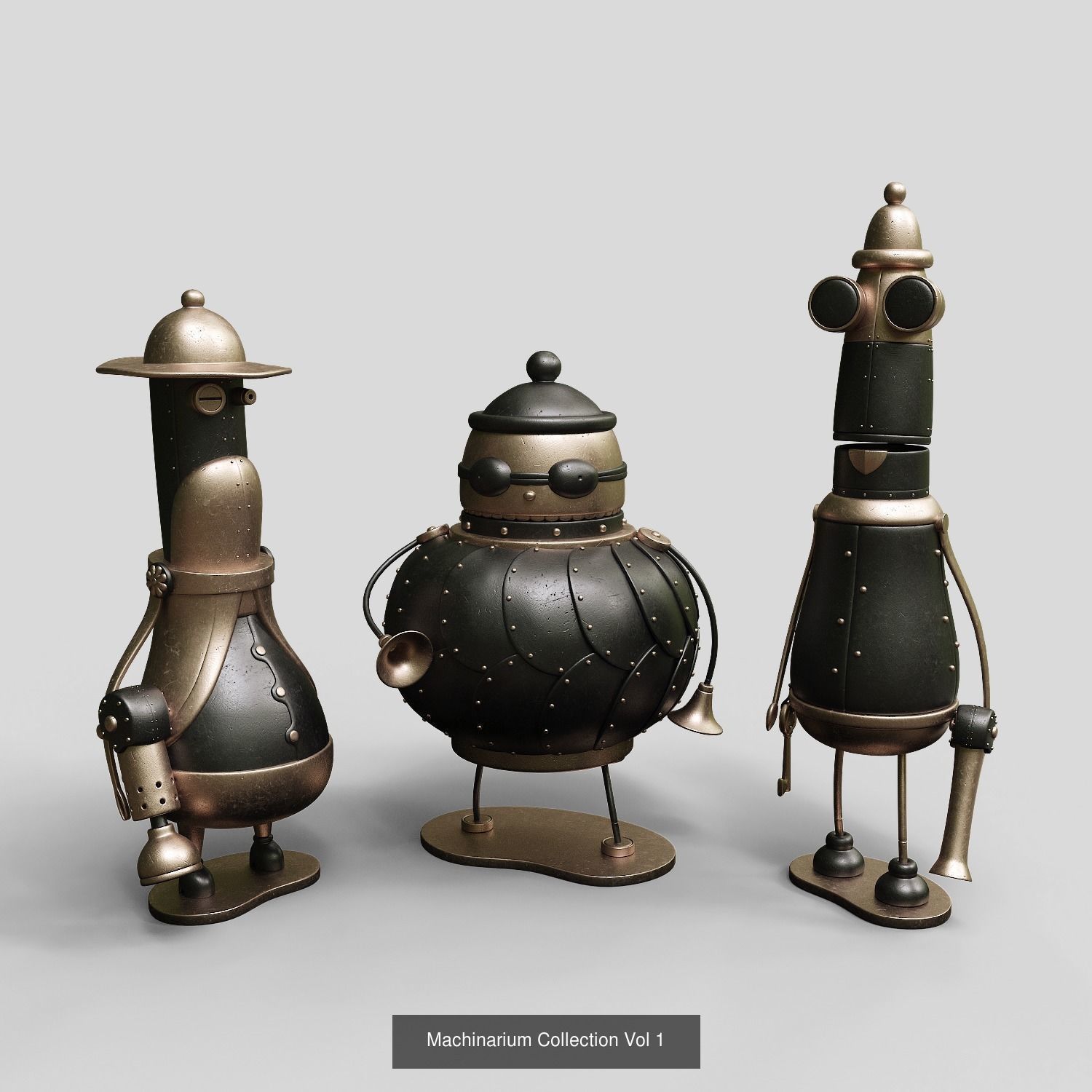 Machinarium Collection three steampunk robots _2