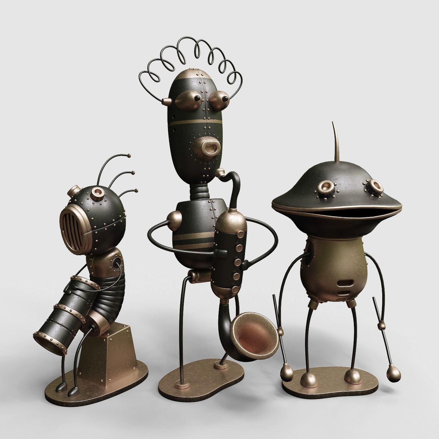 Machinarium Collection three steampunk robots _4
