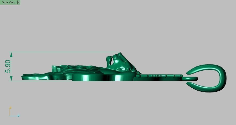 lion and sun pendant 3D print model_8
