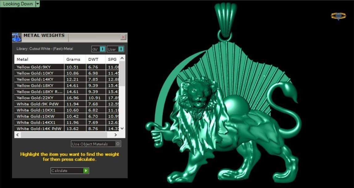 lion and sun pendant 3D print model_13