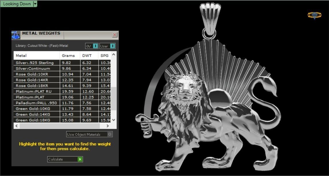 lion and sun pendant 3D print model_14