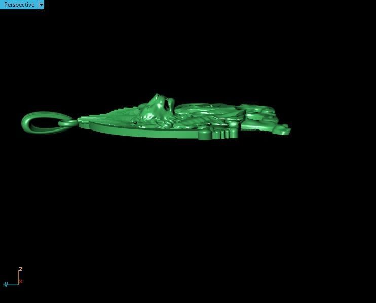 lion and sun pendant 3D print model_18
