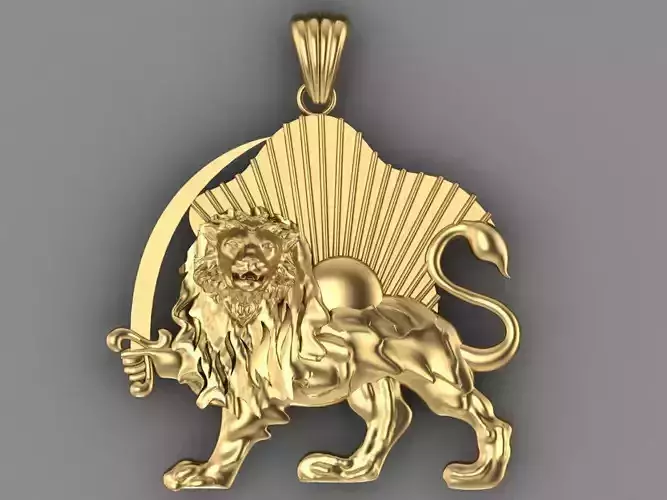 lion and sun pendant 3D print model lion and sun pendant 3D print model