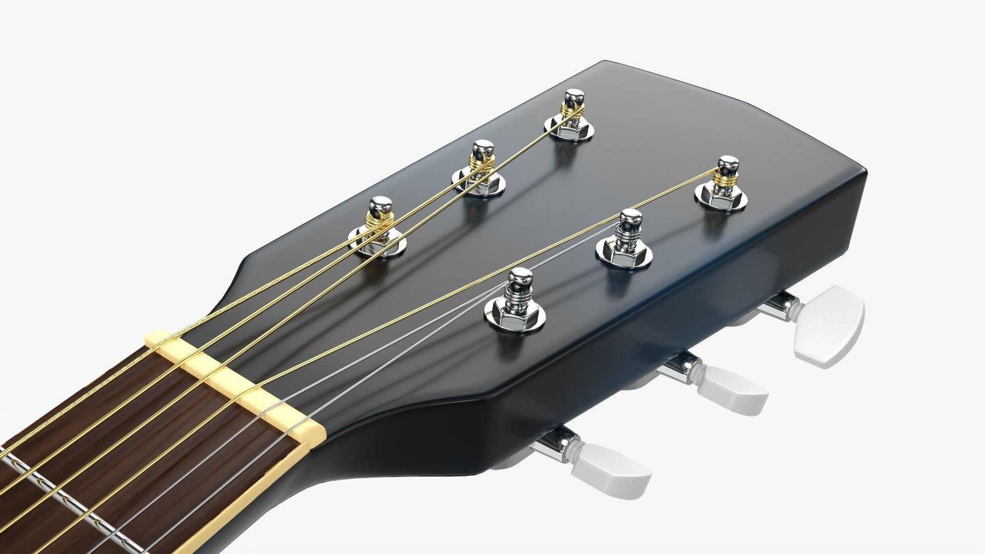 Guitar display cabinet with dreadnought guitar 3D model_12