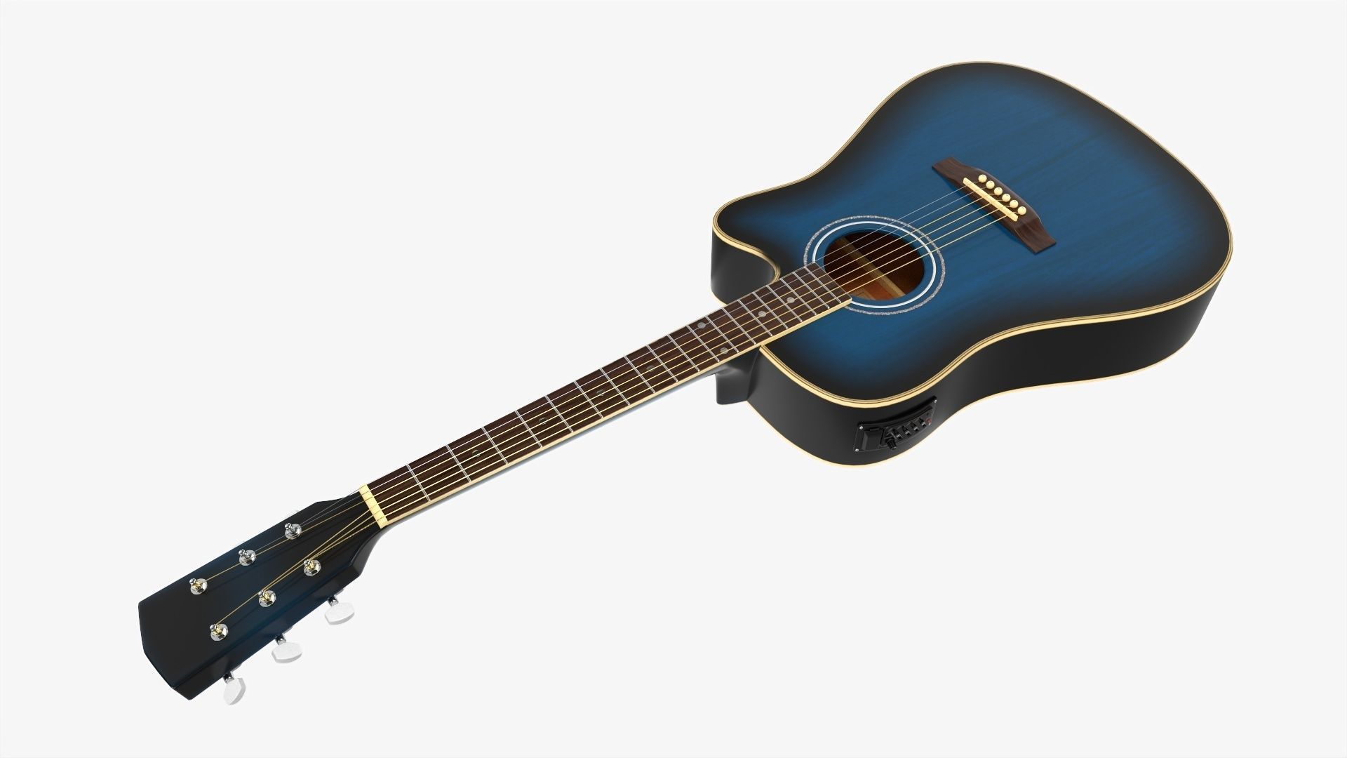 Guitar display cabinet with dreadnought guitar 3D model_8