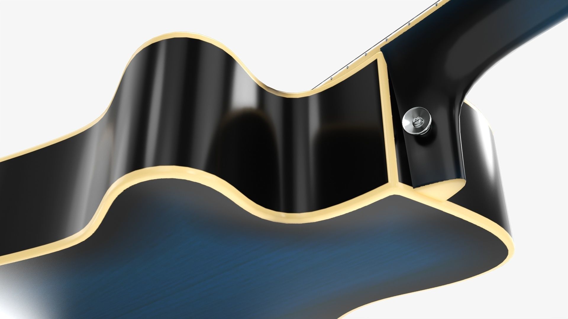 Guitar display cabinet with dreadnought guitar 3D model_14