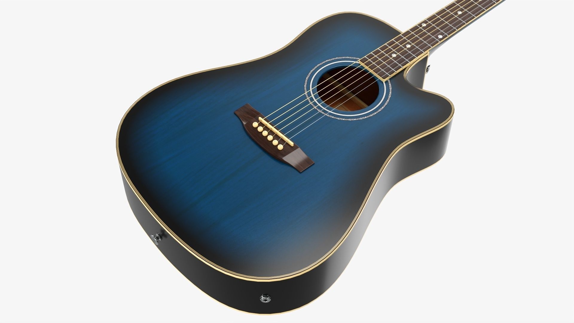 Guitar display cabinet with dreadnought guitar 3D model_10