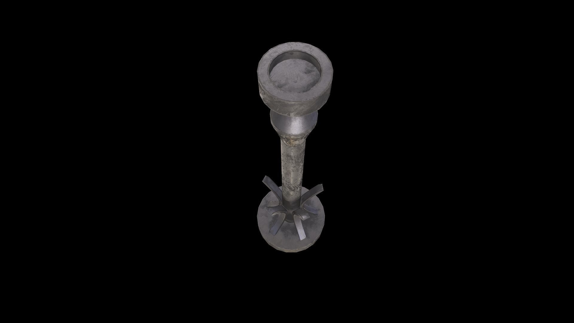 Old Candle Low-poly 3D model_5