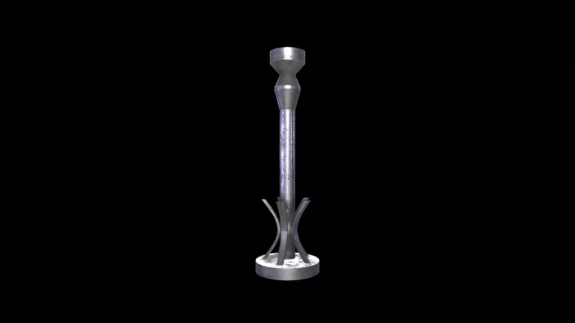 Old Candle Low-poly 3D model_0