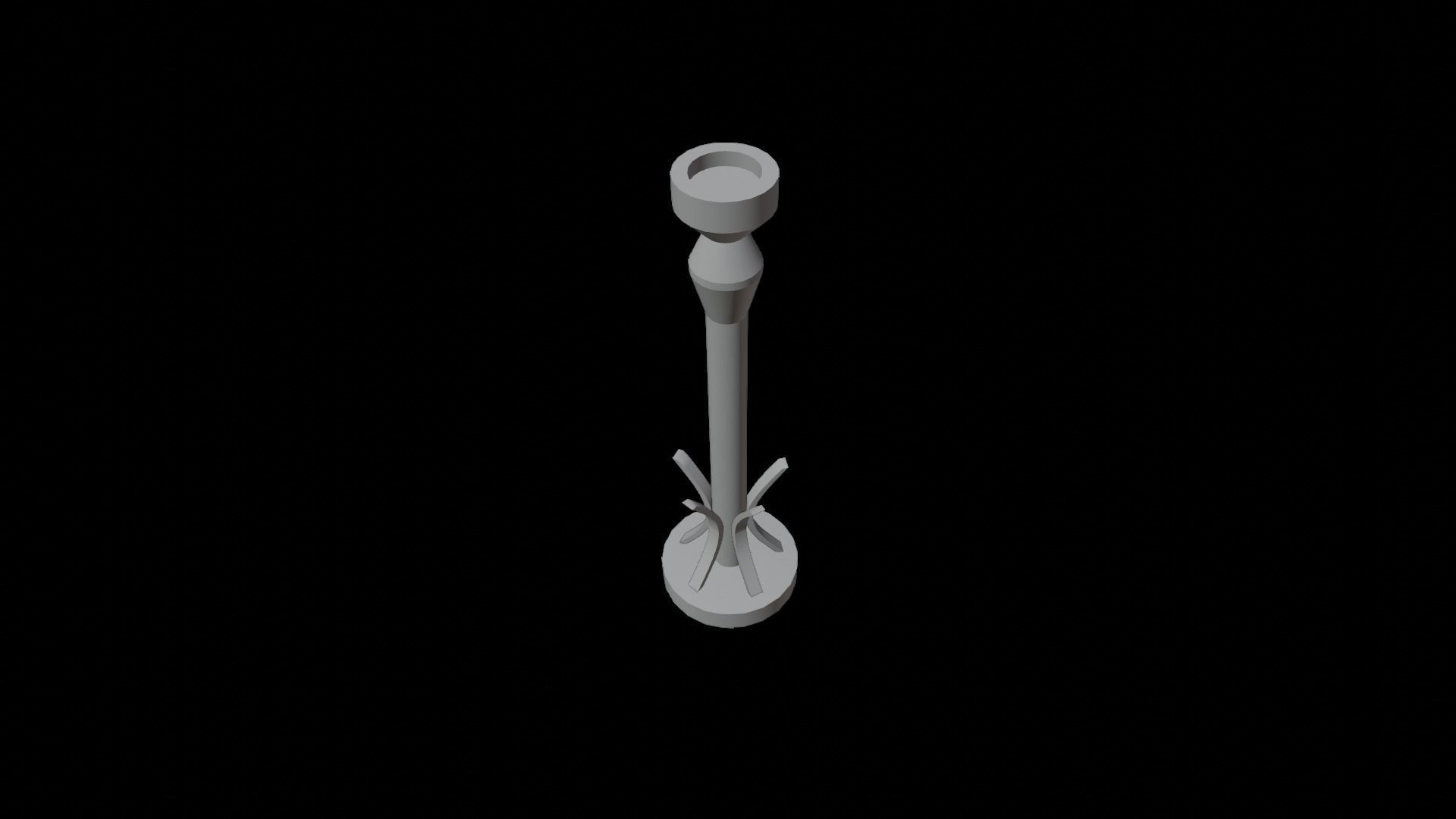 Old Candle Low-poly 3D model_6