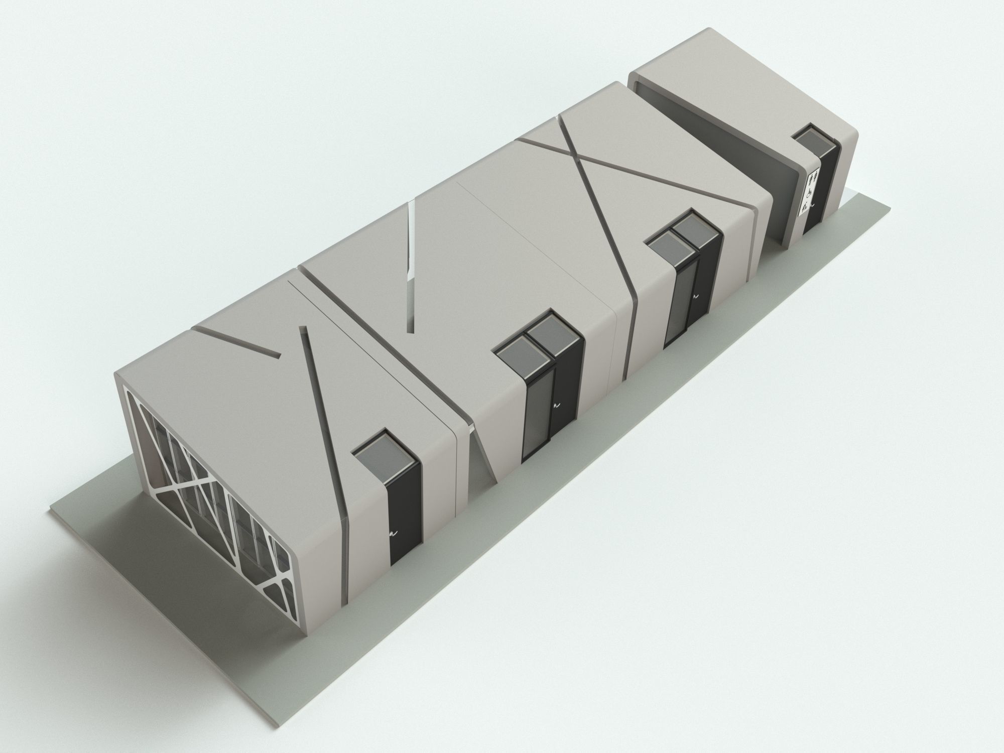 Mini-Mart  Shopping pavilion  3D model_1