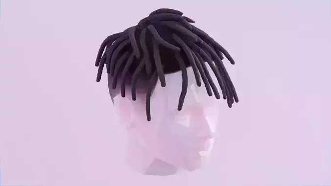 Short Forward Dreads Hairstyle Low-poly 3D model