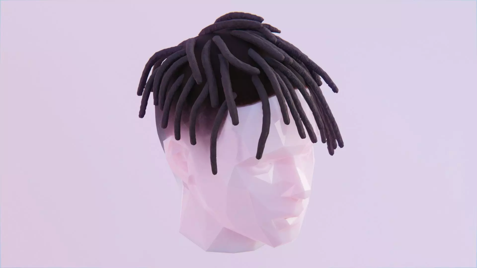 Short Forward Dreads Hairstyle Low-poly 3D model_0