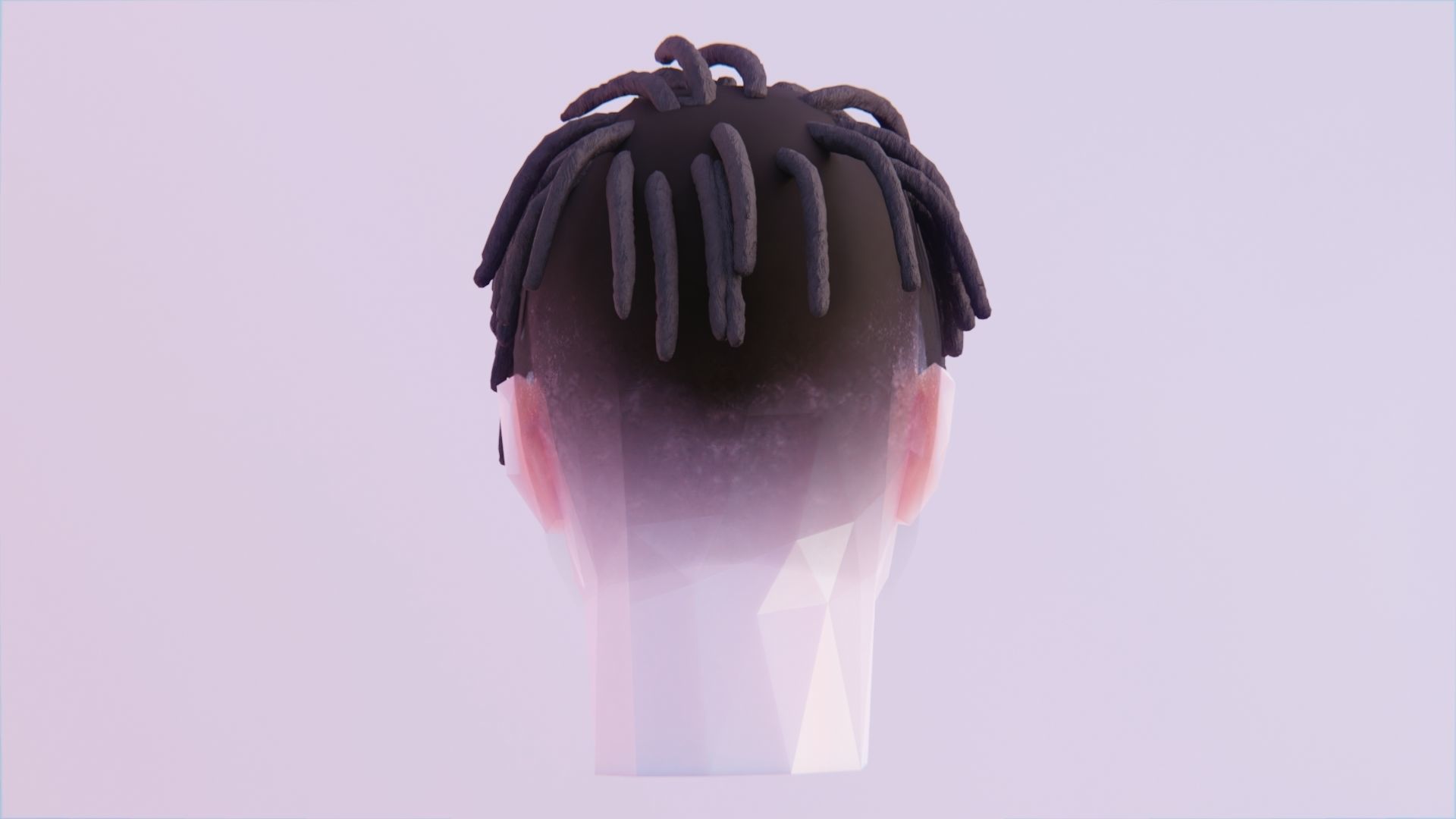 Short Forward Dreads Hairstyle Low-poly 3D model_3