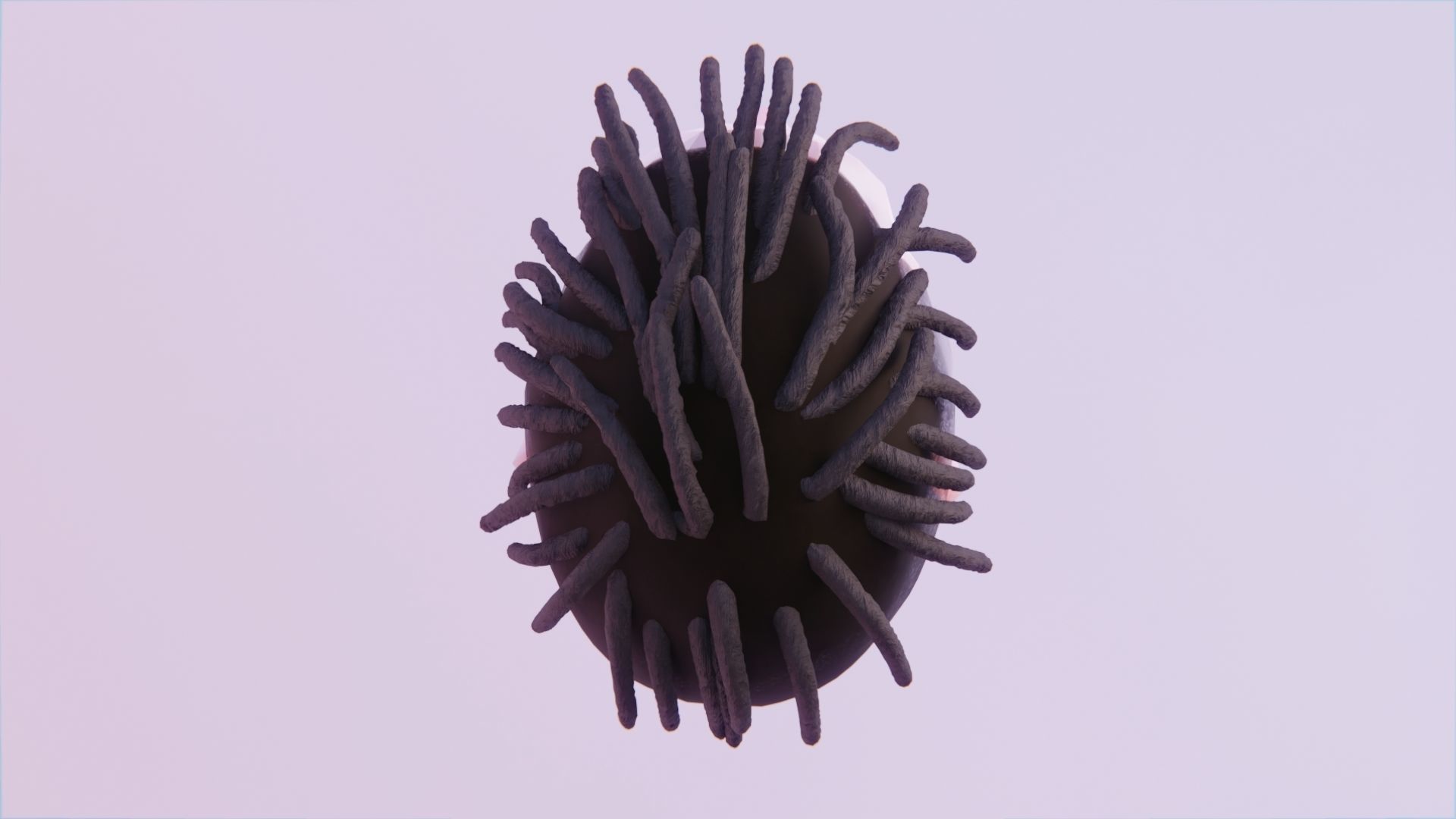 Short Forward Dreads Hairstyle Low-poly 3D model_4