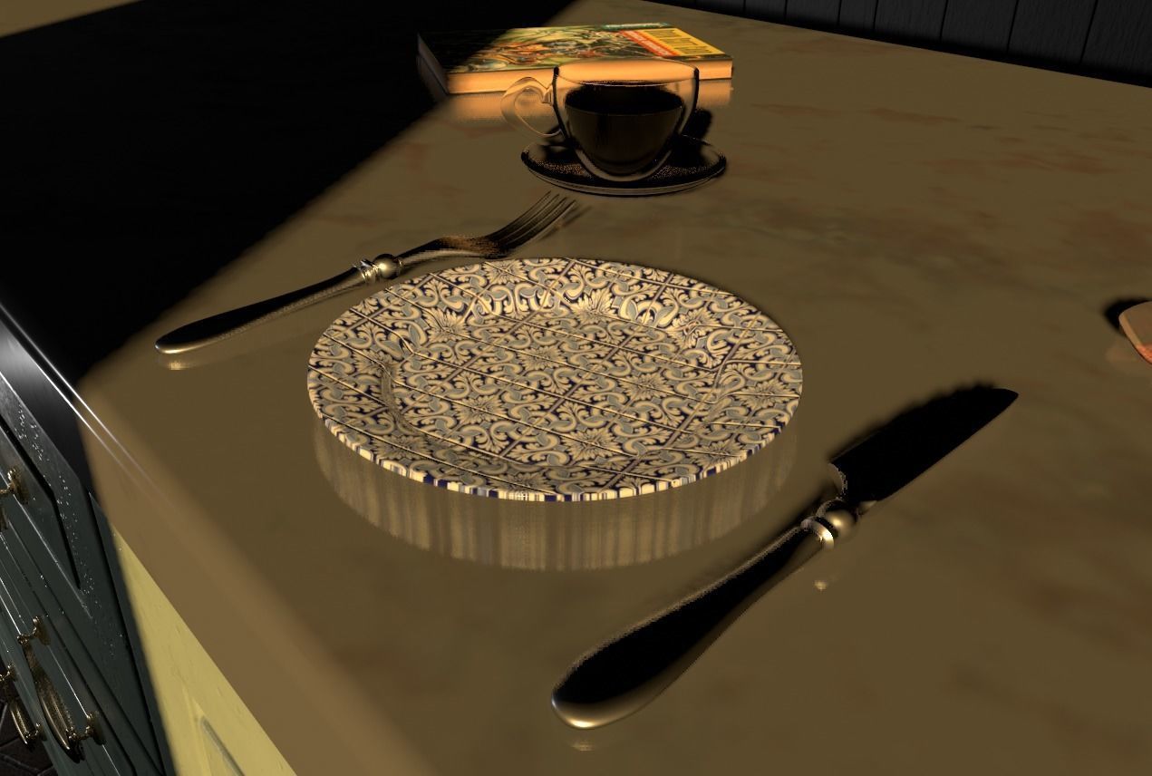 Fork and Knife 3D Model - Free High - Poly Cutlery Free 3D model_10