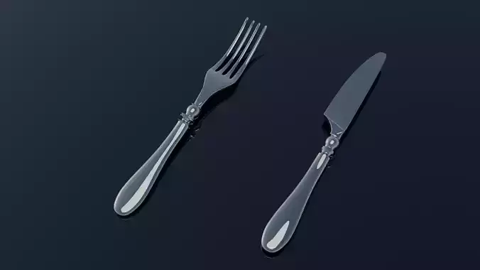 Fork and Knife 3D Model - Free High - Poly Cutlery