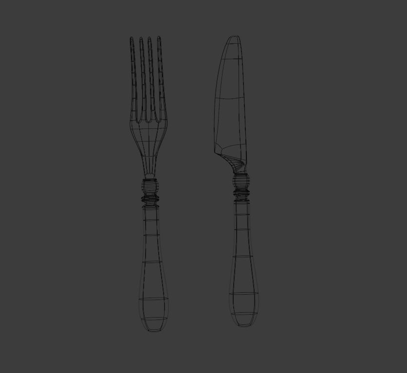 Fork and Knife 3D Model - Free High - Poly Cutlery Free 3D model_9