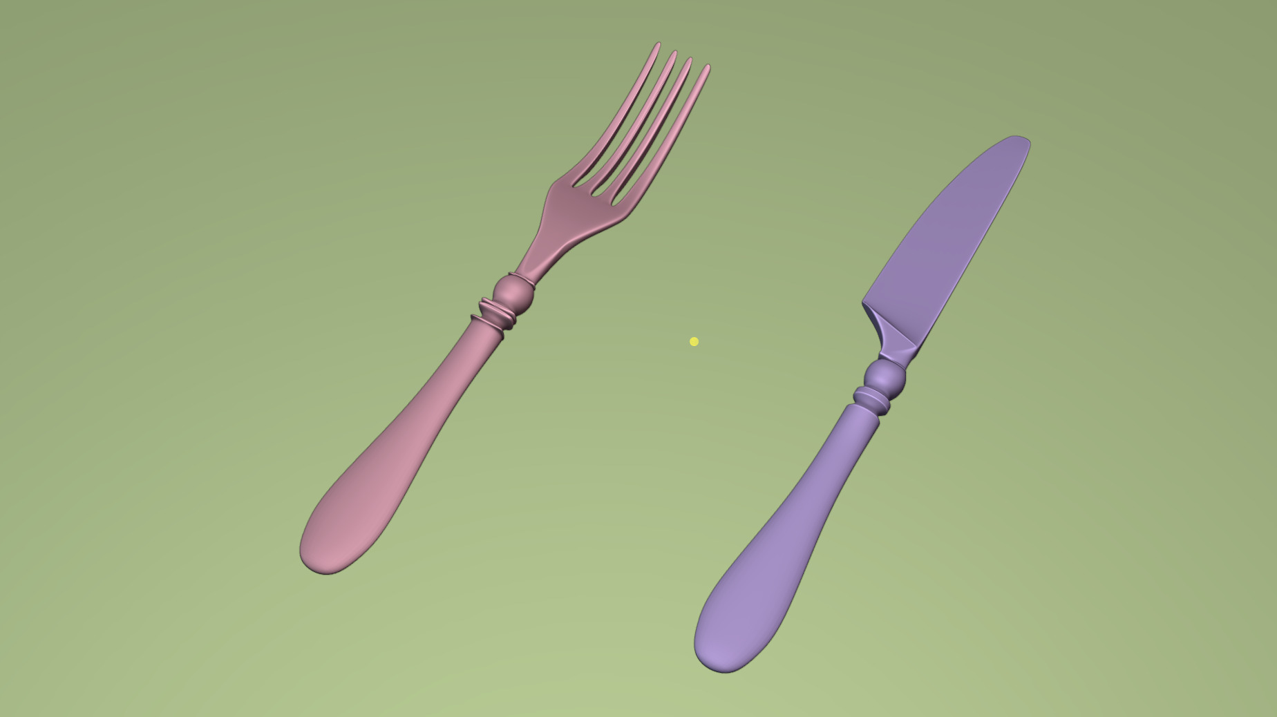 Fork and Knife 3D Model - Free High - Poly Cutlery Free 3D model_7