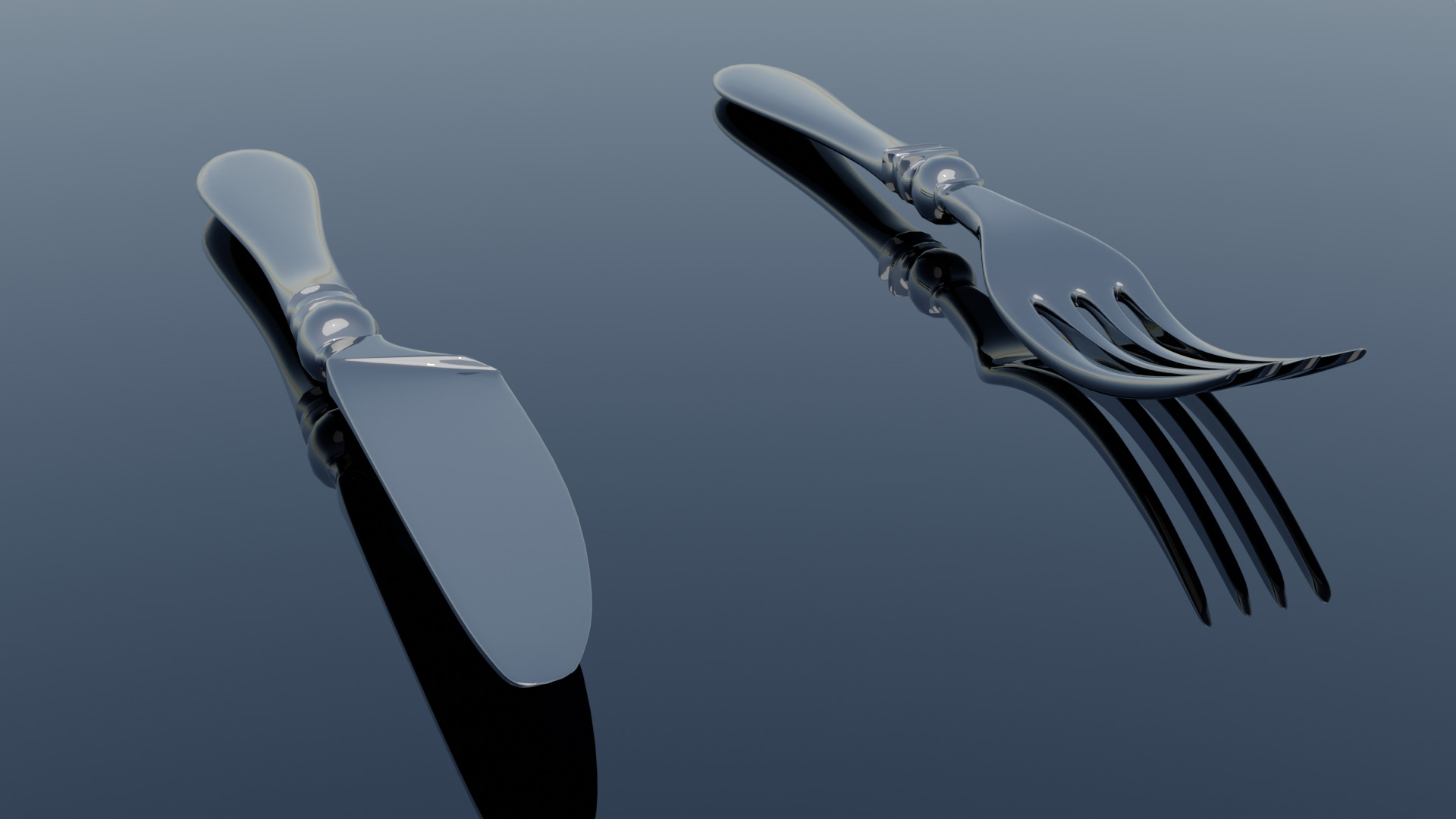 Fork and Knife 3D Model - Free High - Poly Cutlery Free 3D model_5