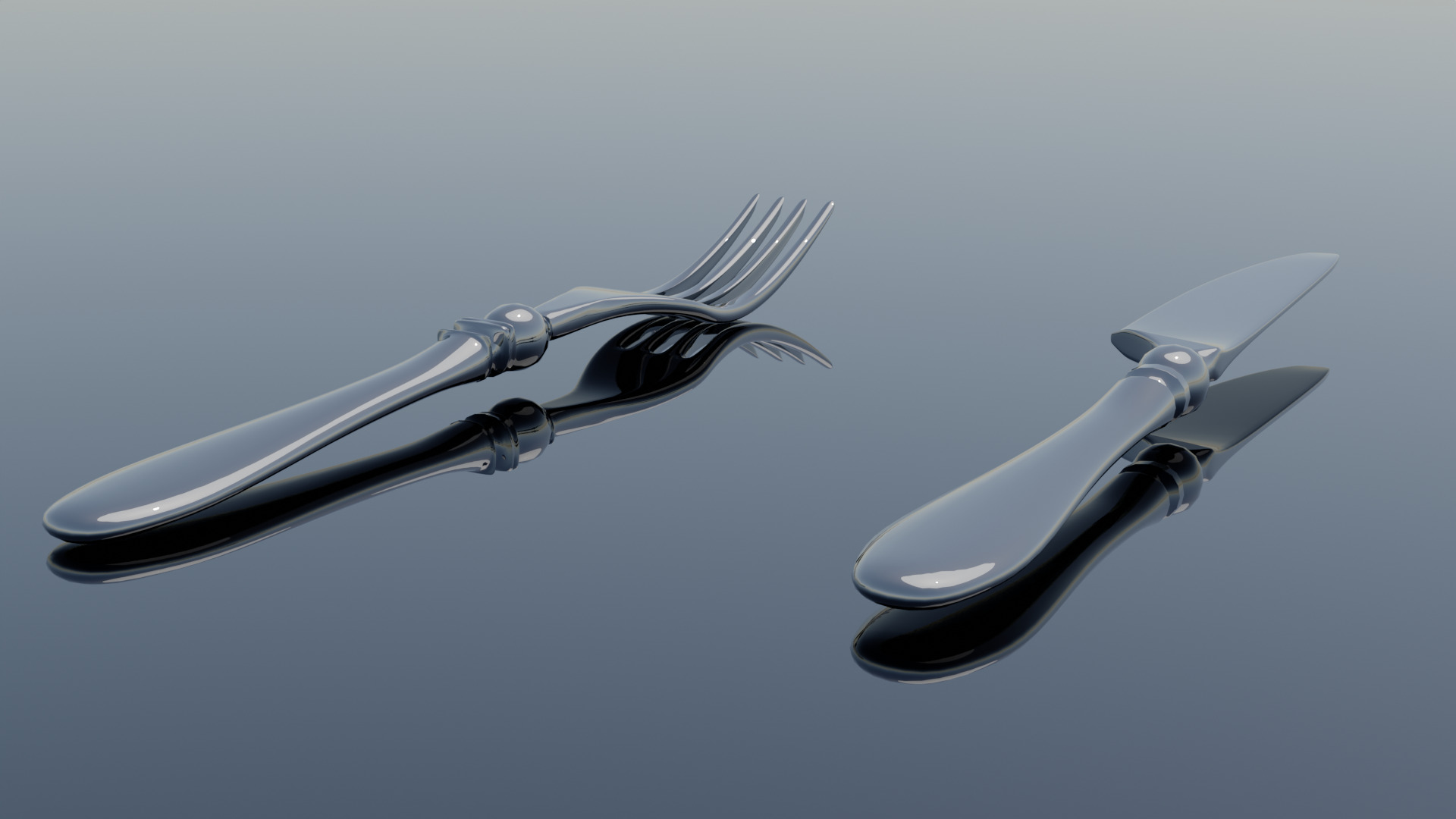 Fork and Knife 3D Model - Free High - Poly Cutlery Free 3D model_4