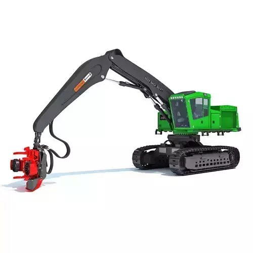 Tracked Forestry Harvester 3D model
