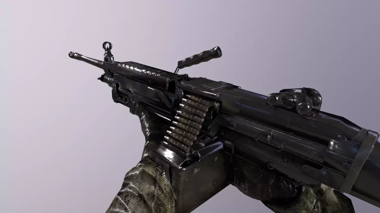  fps machine gun animations Low-poly 3D model_0