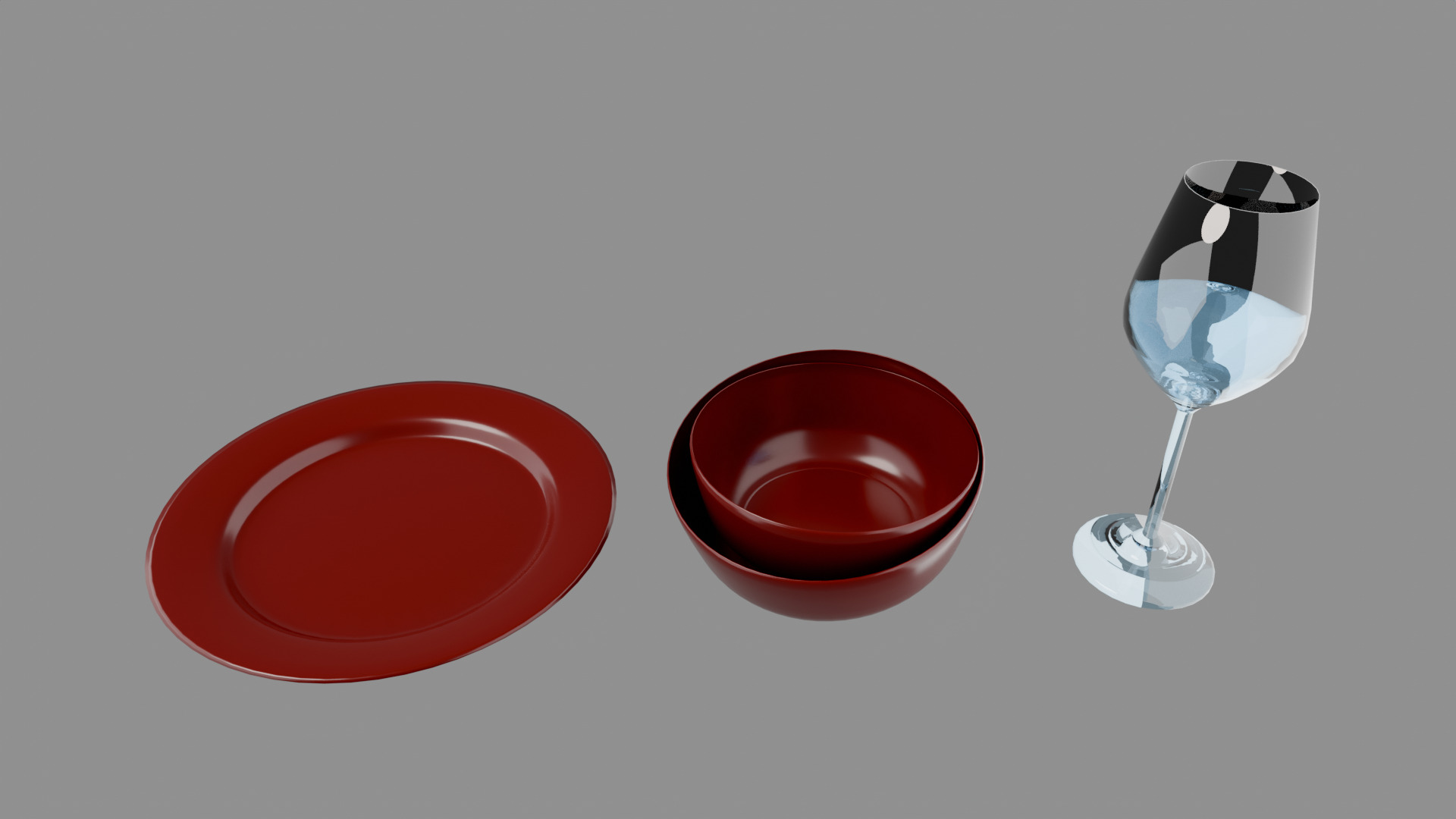Glass Bowl and Plate - Free 3D Tableware Set Updated 2025 Free low-poly 3D model_2