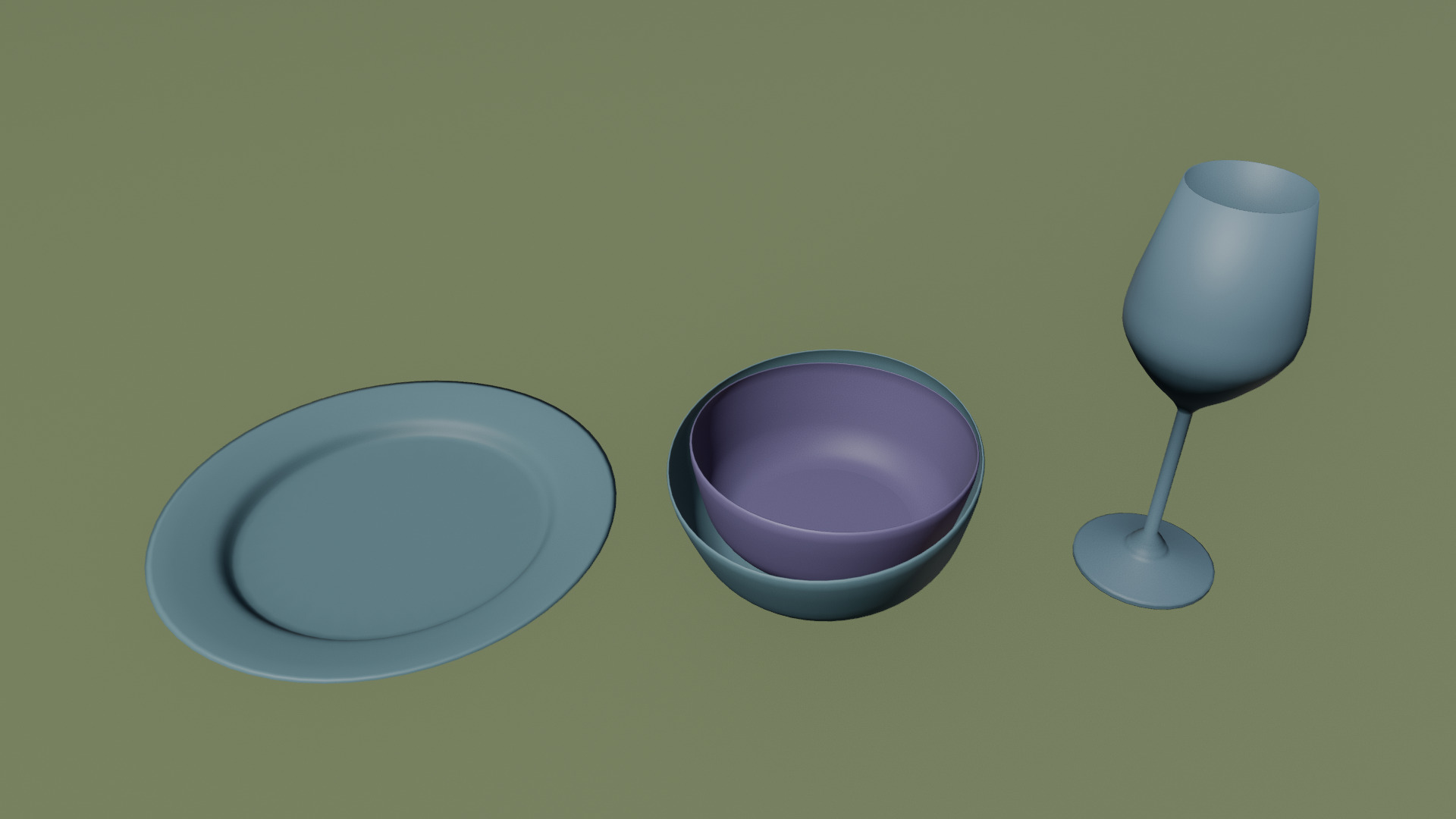 Glass Bowl and Plate - Free 3D Tableware Set Updated 2025 Free low-poly 3D model_3
