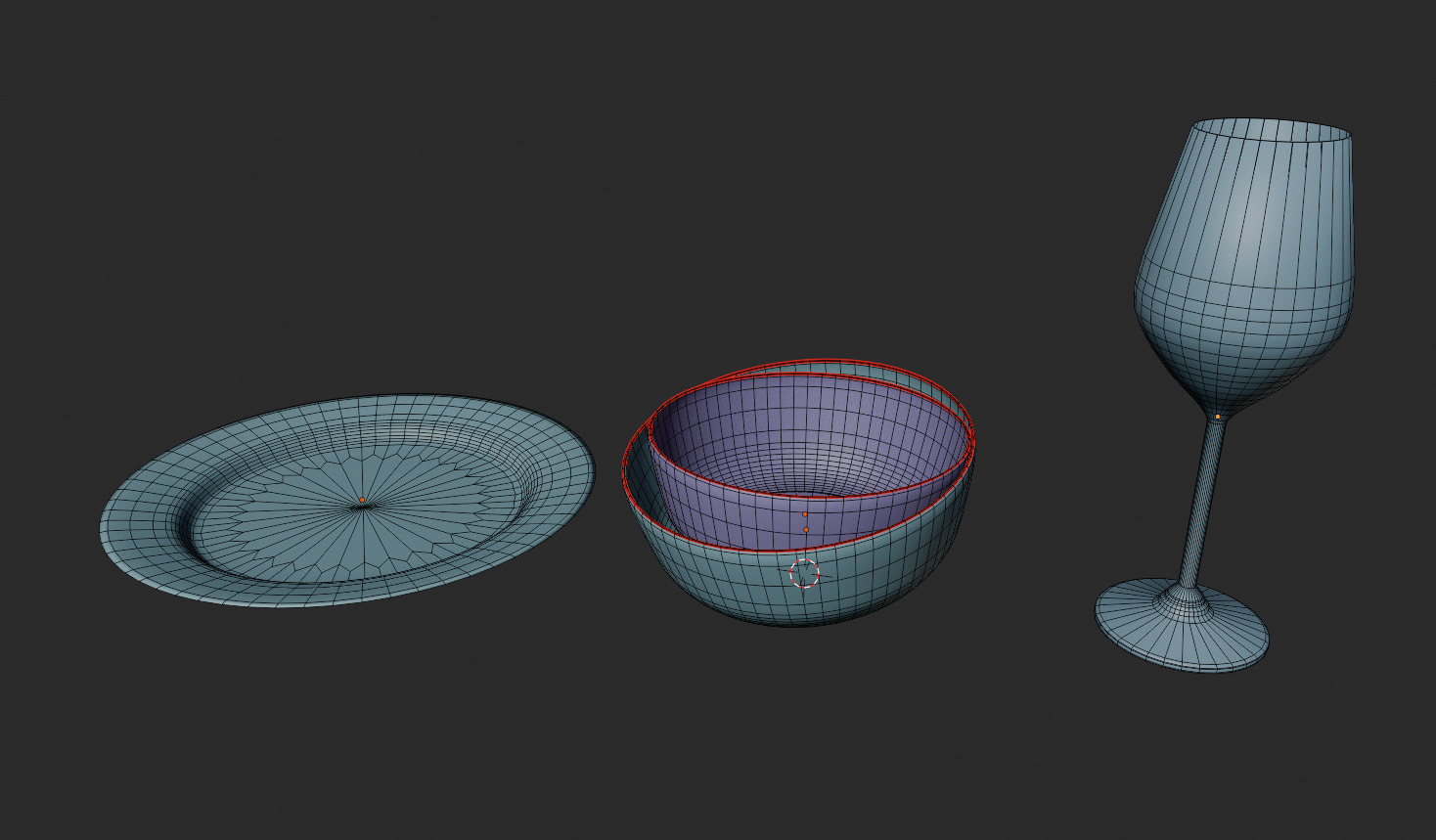 Glass Bowl and Plate - Free 3D Tableware Set Updated 2025 Free low-poly 3D model_4