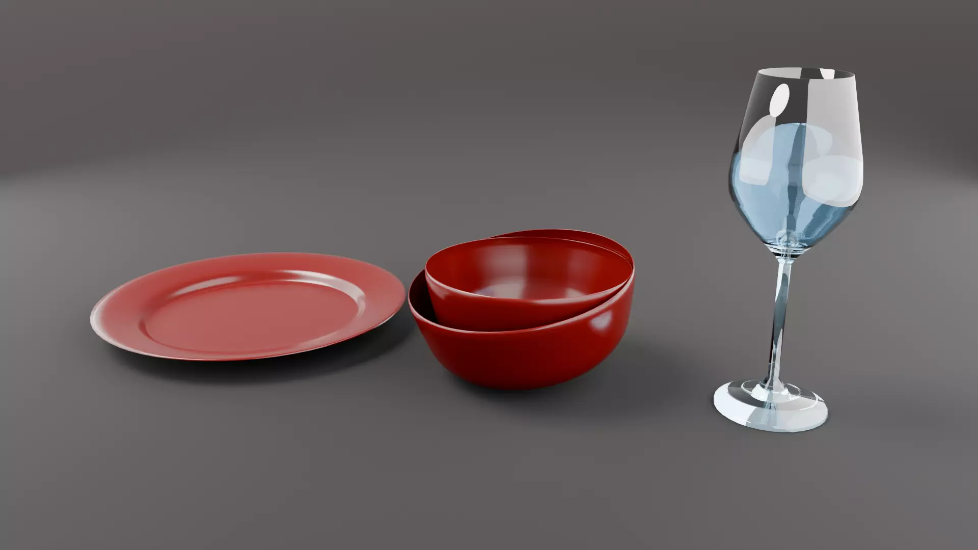 Glass Bowl and Plate - Free 3D Tableware Set Updated 2025 Free low-poly 3D model_0