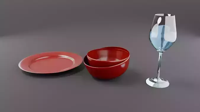 Glass Bowl and Plate - Free 3D Tableware Set Updated 2025