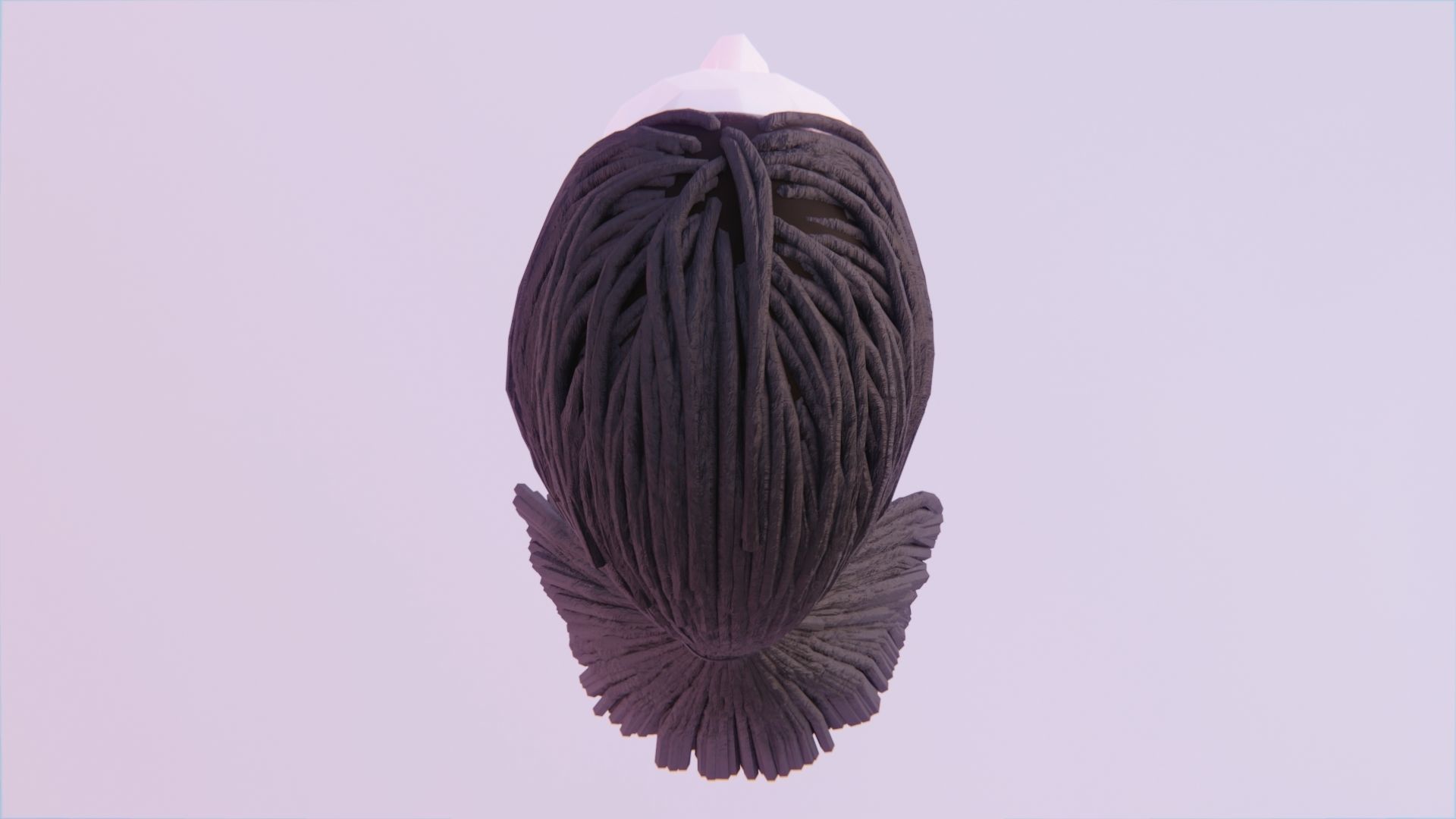 Long Ponytail Dreadlocks Hairstyle Low-poly 3D model_4