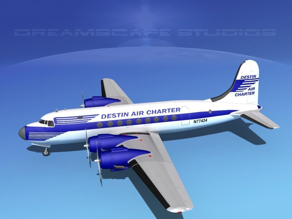 Douglas DC-4 Destin Air 3D model_9