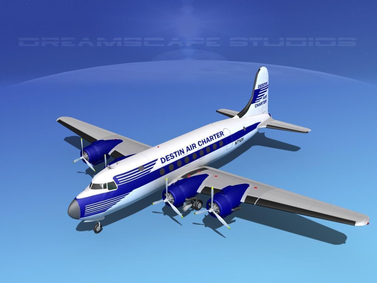 Douglas DC-4 Destin Air 3D model_10