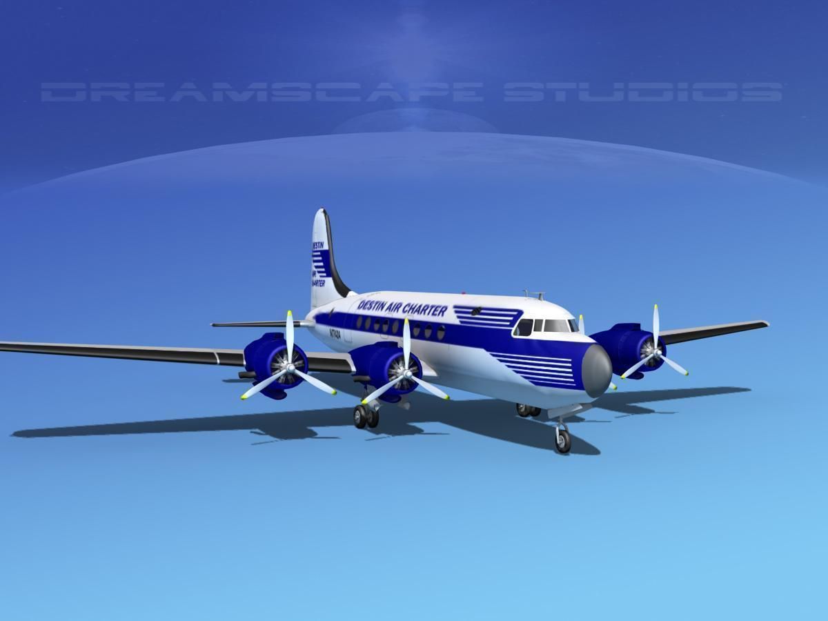 Douglas DC-4 Destin Air 3D model_2