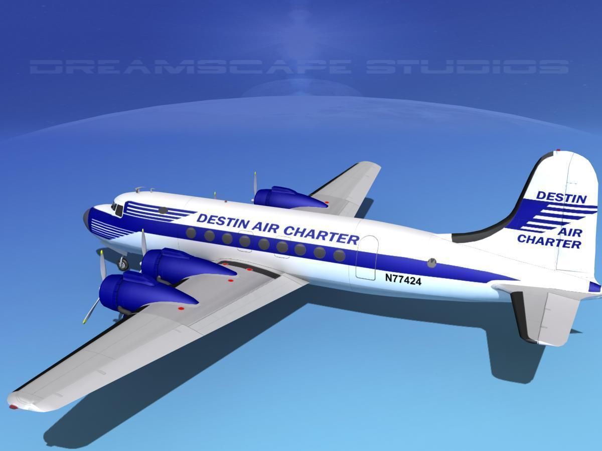 Douglas DC-4 Destin Air 3D model_8