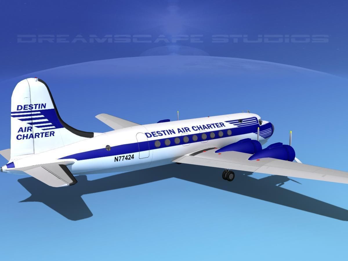 Douglas DC-4 Destin Air 3D model_5
