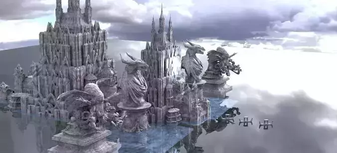 Temple of the Deep Cthulhu and Dagon extended Kit bash 3D model