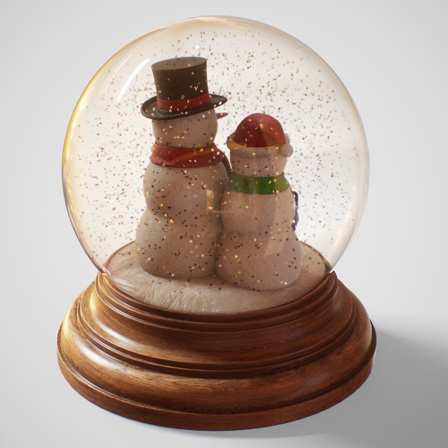 Christmas Snow Globe Low-poly 3D model_7