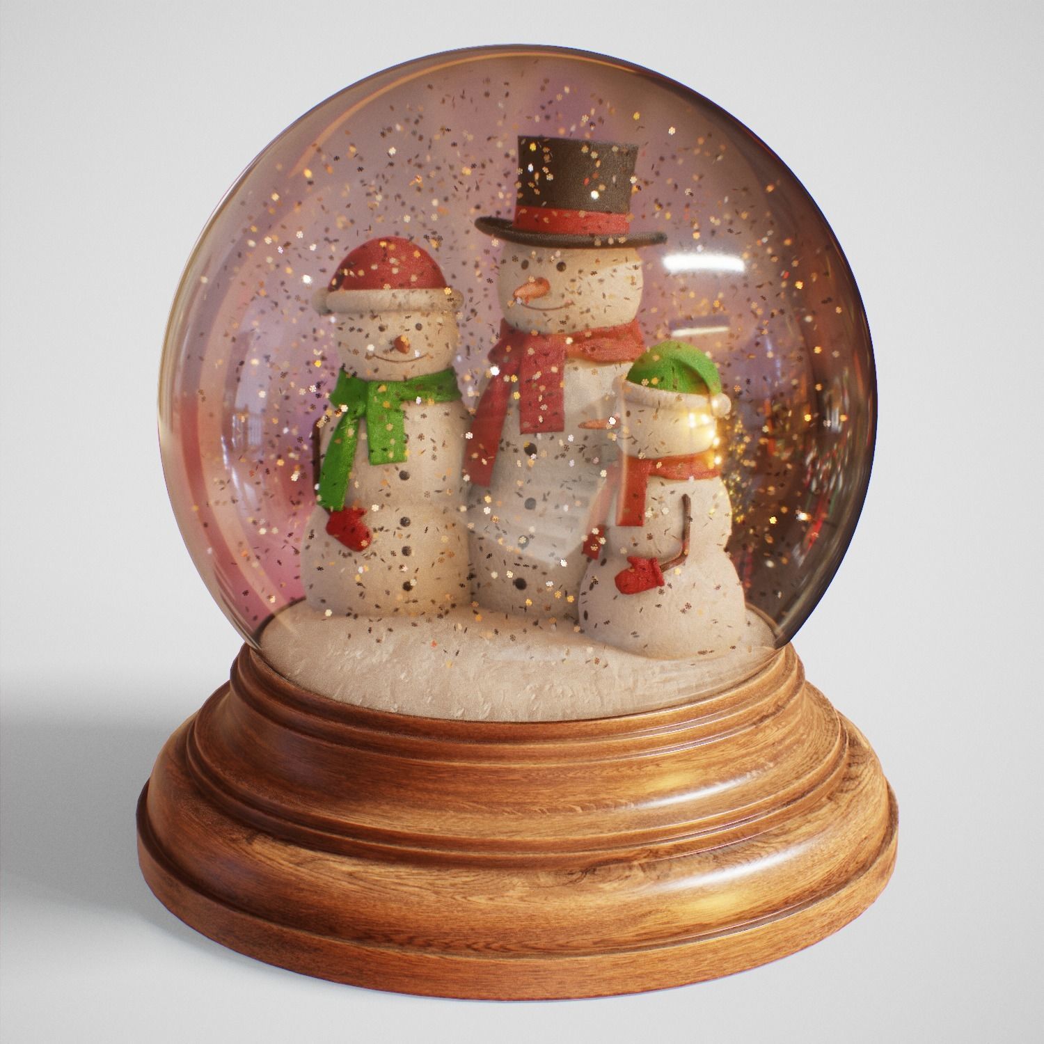 Christmas Snow Globe Low-poly 3D model_6