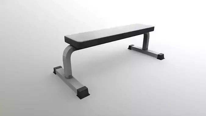 PBR Flat Dumbbell Seat Bench Press Low-poly 3D model