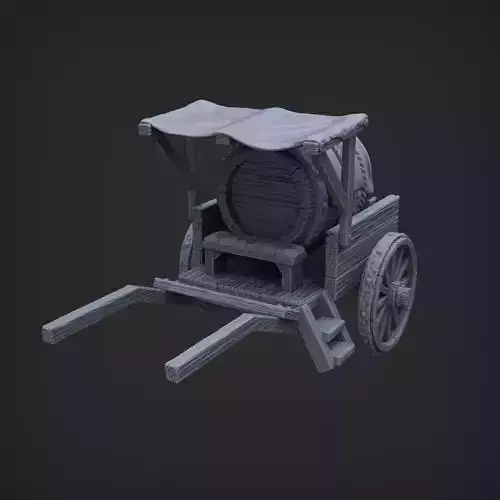 Medieval Cart Load Drink Miniature