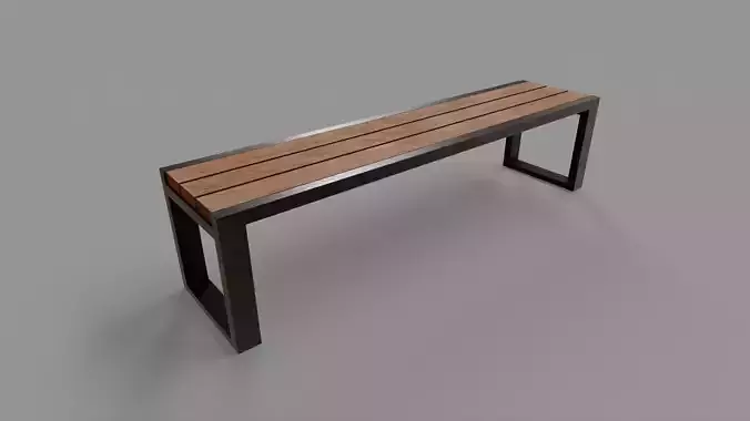 PBR Locker Room Seat Bench 01 Low-poly 3D model