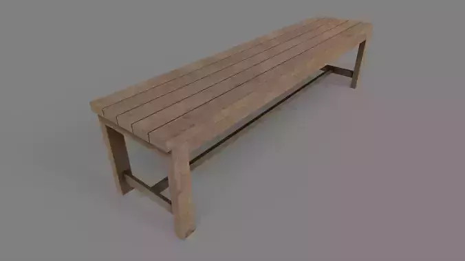 PBR Locker Room Seat Bench 02 Low-poly 3D model