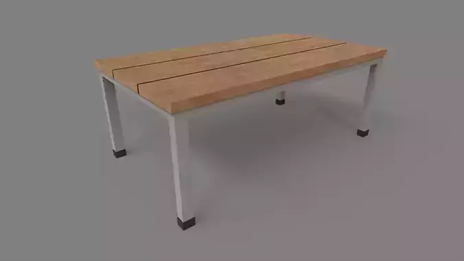 PBR Locker Room Seat Bench 03 Low-poly 3D model