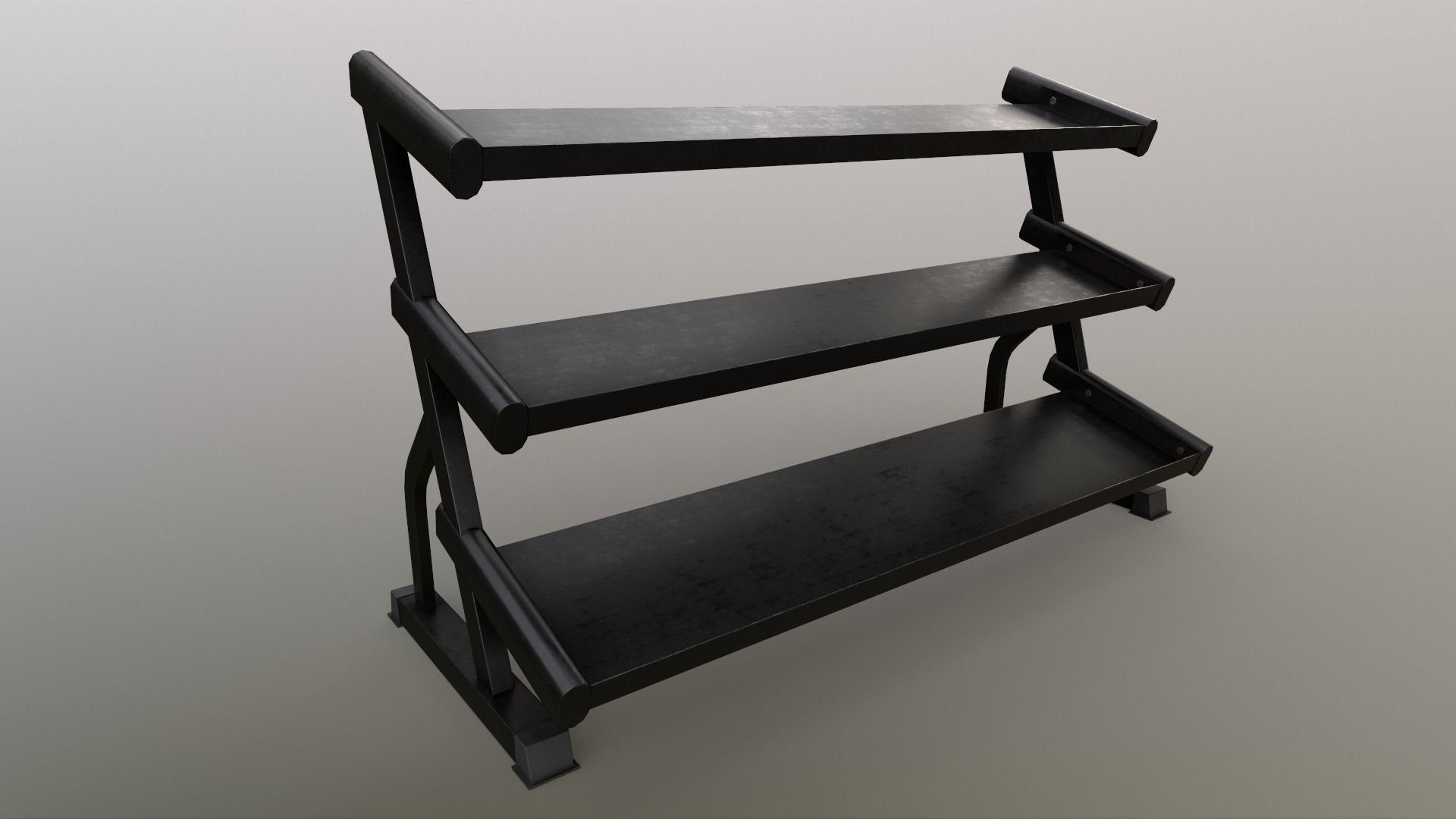 PBR Dumbbell Rack A Low-poly 3D model_4