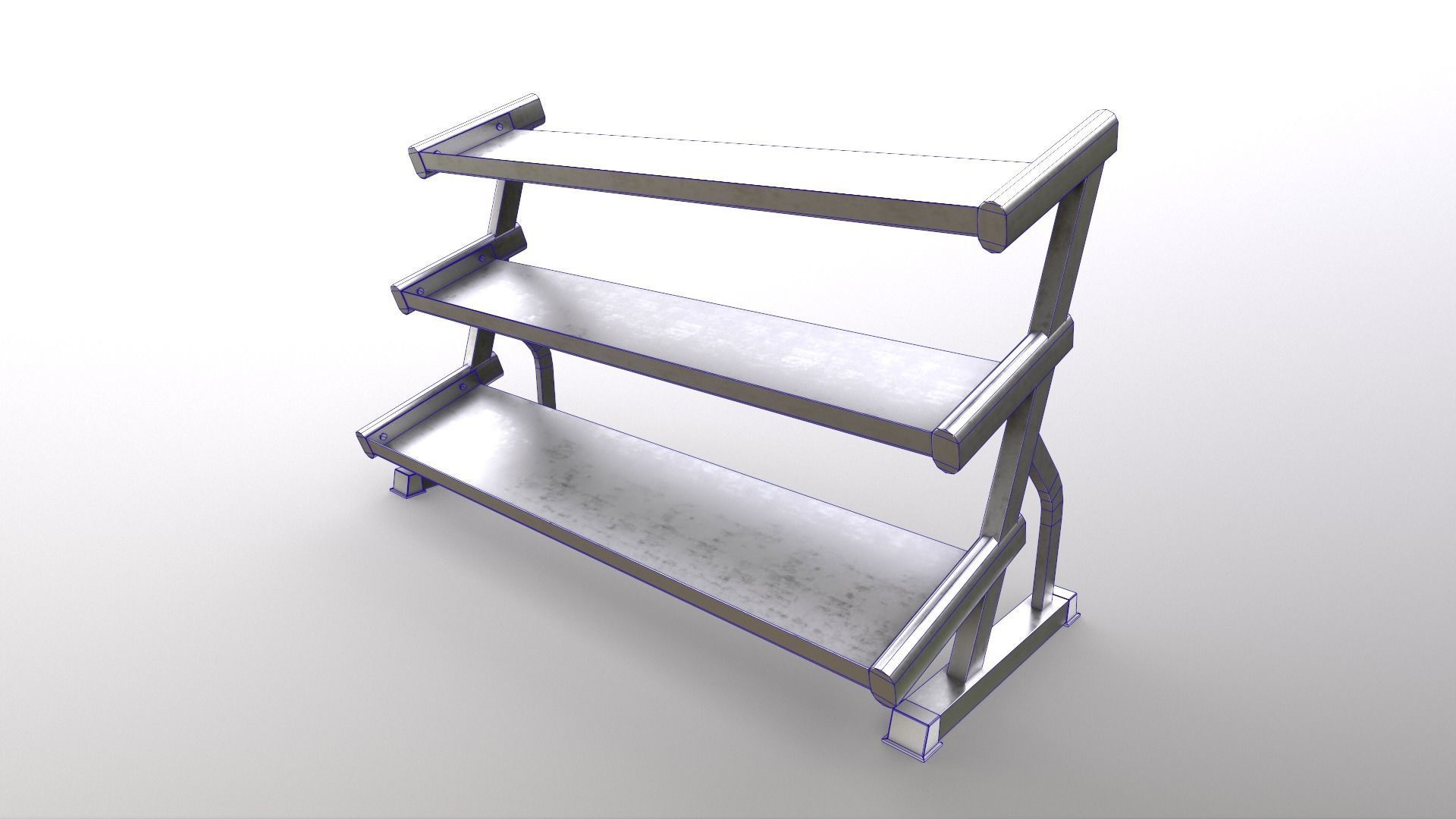 PBR Dumbbell Rack A Low-poly 3D model_15