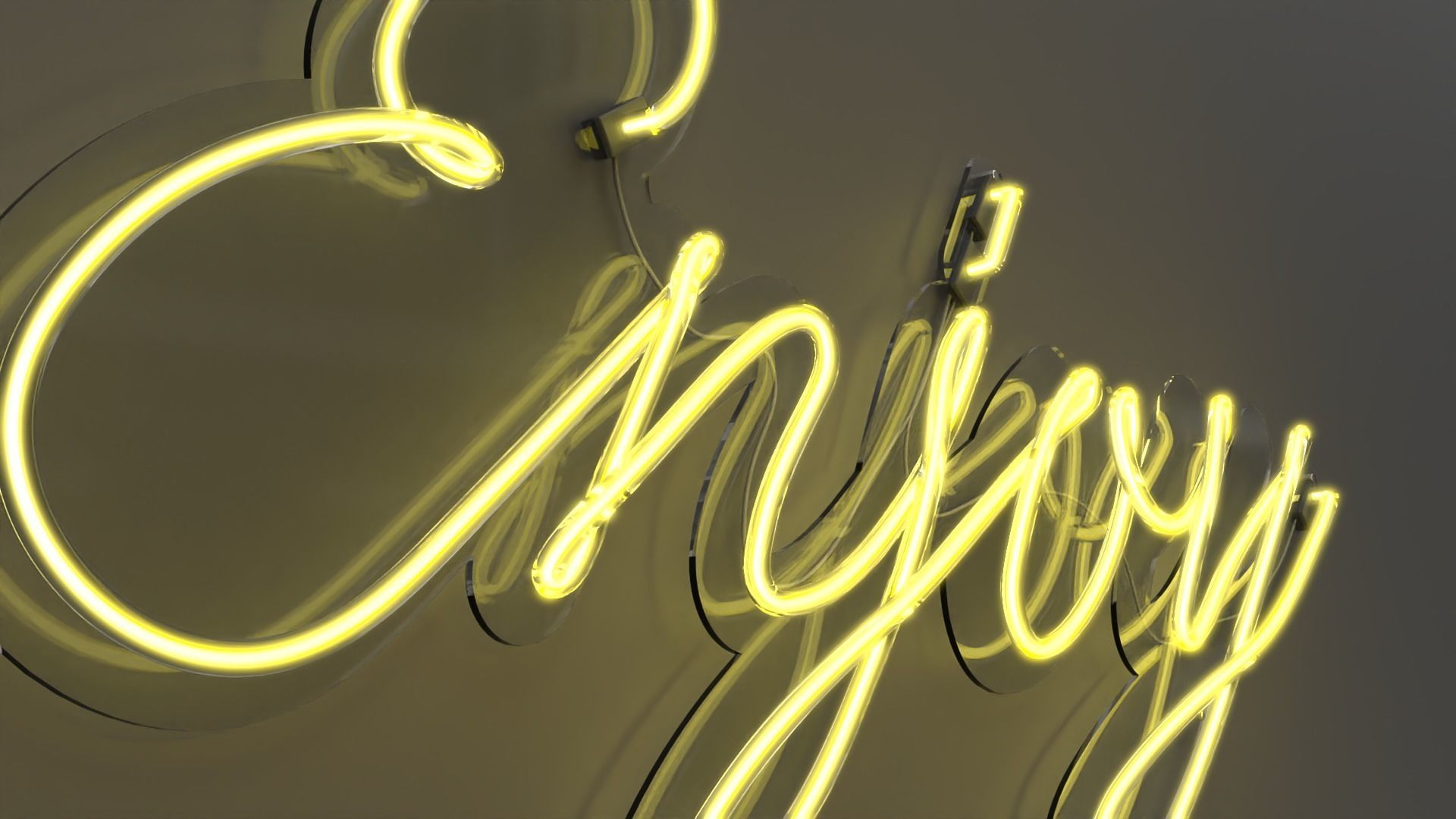 Enjoy - Neon Sign 3D model_1