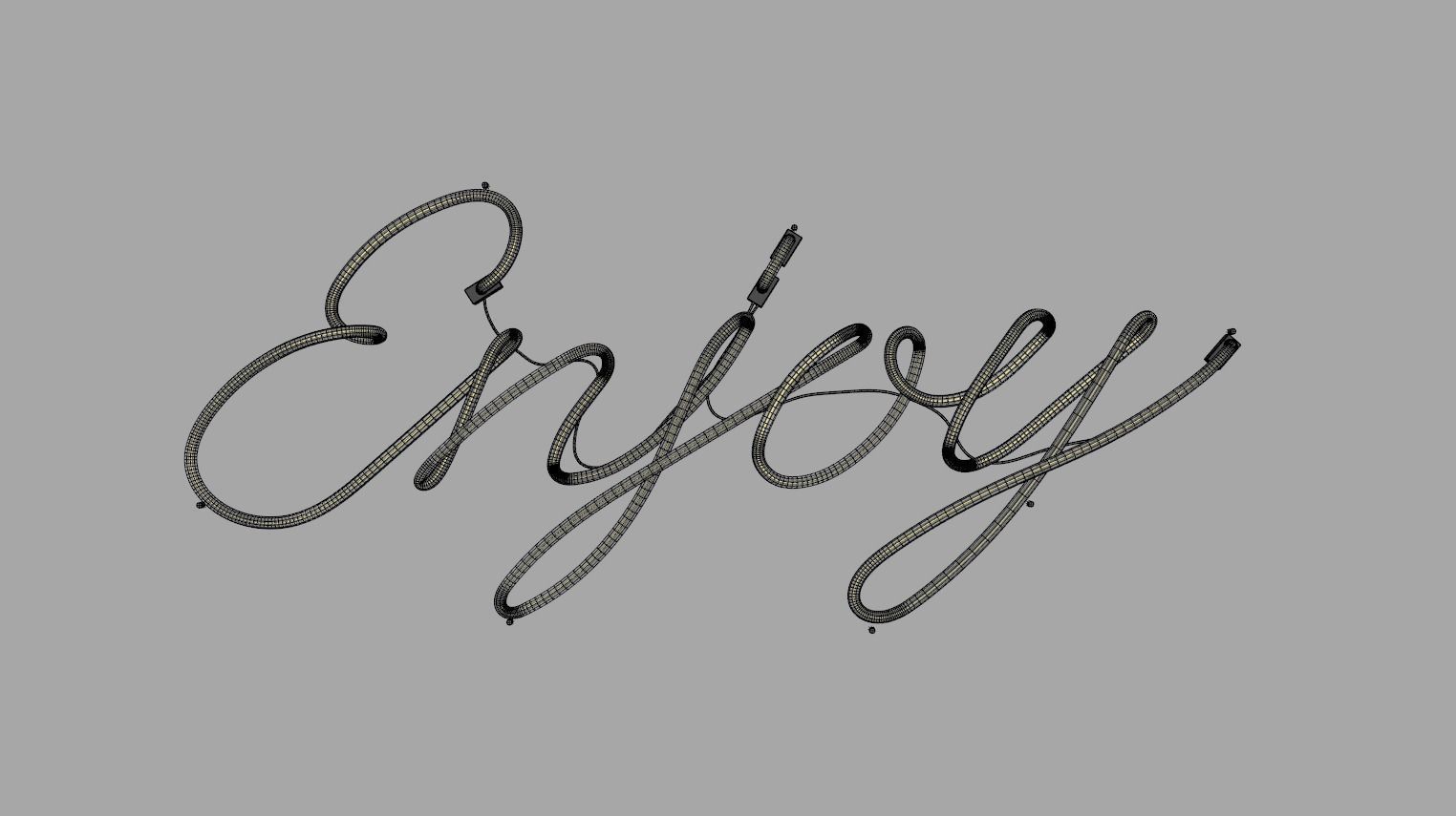 Enjoy - Neon Sign 3D model_7